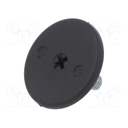 1 pcs x ELESA+GANTER - LX.40-SW17-M8X14-S - Foot, rigid,with screwdriver slot,with lever, Base dia: 40mm, M8