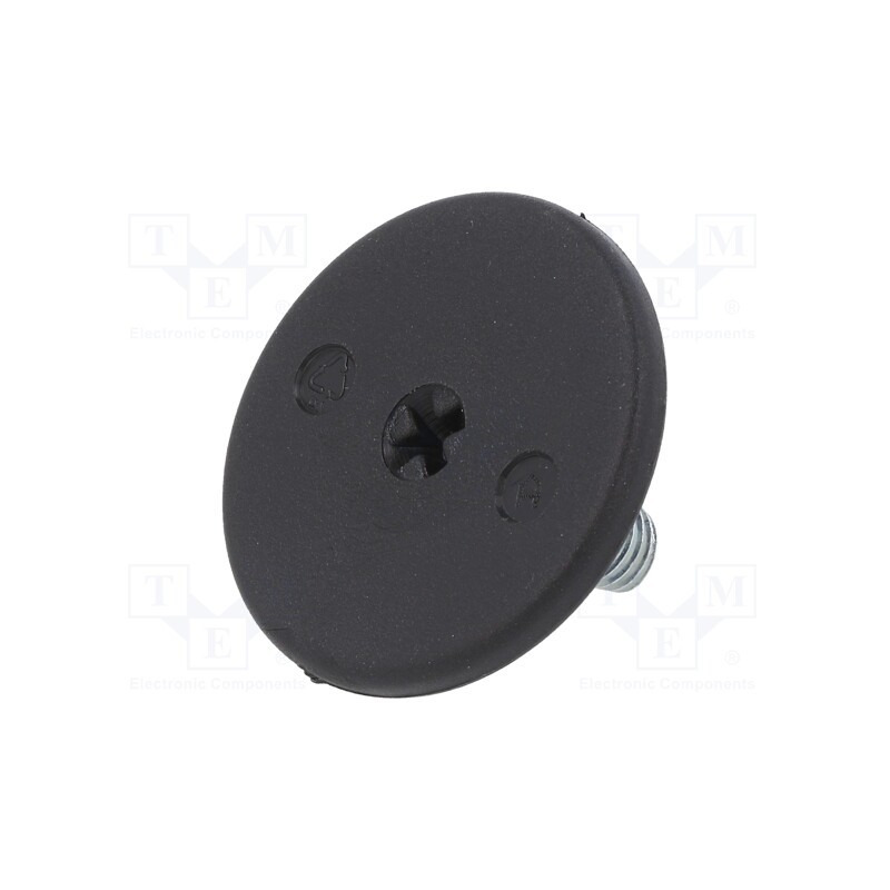 1 pcs x ELESA+GANTER - LX.40-SW17-M8X14-S - Foot, rigid,with screwdriver slot,with lever, Base dia: 40mm, M8