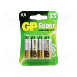 1 set x GP - 15A-U4 - Battery: alkaline, 1.5V, AA, non-rechargeable, 4pcs.