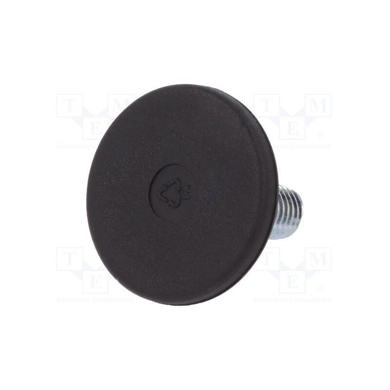 1 pcs x ELESA+GANTER - LX.30-SW17-M10X18-S - Foot, rigid,with screwdriver slot,with lever, Base dia: 30mm