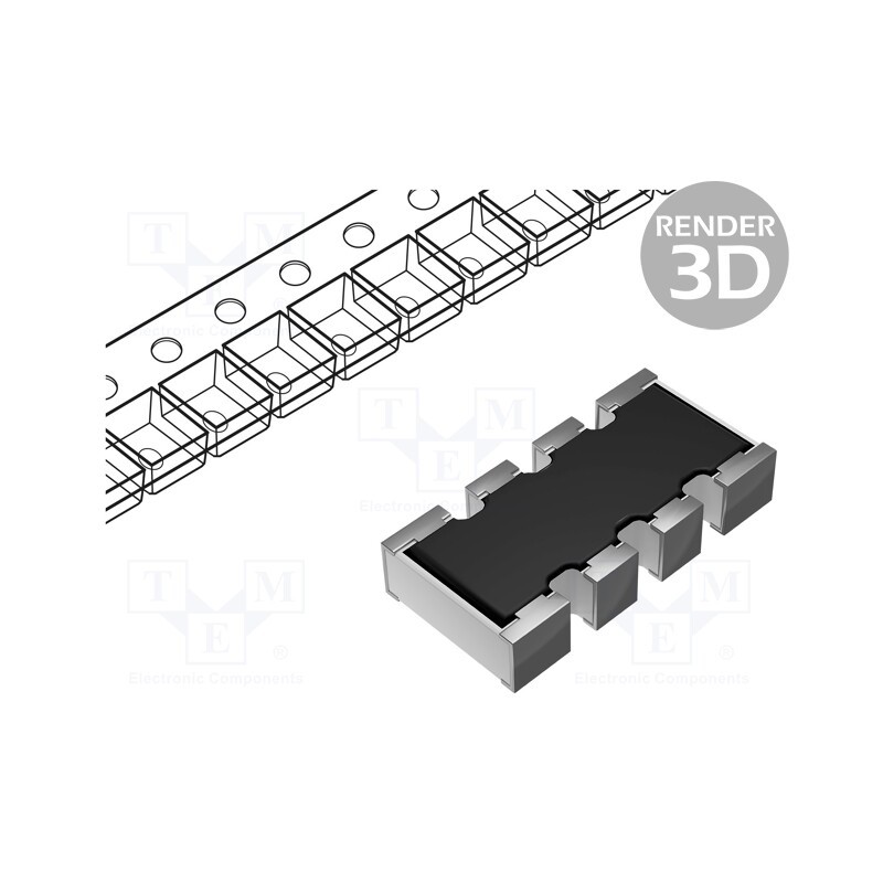 100 pcs x YAGEO - YC124-JR-0724RL - Resistor network: Y, SMD, 24Ω, ±5%, 62.5mW, No.of resistors: 4