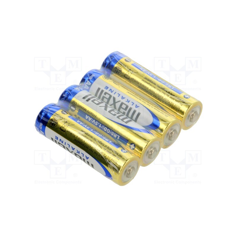 1 set x MAXELL - LR6 MAXELL S4 - Battery: alkaline, 1.5V, AA, non-rechargeable, Ø14.5x50mm, 4pcs.