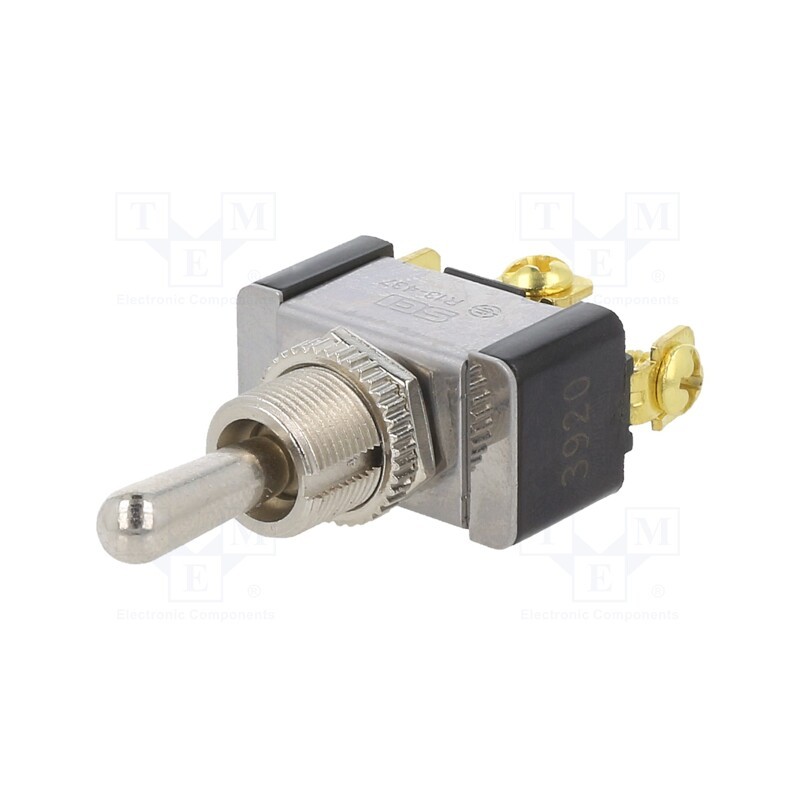 1 pcs x SWITCH COMPONENTS - TA2-1G-DC-6 - Switch: toggle, Pos: 3, SPDT, (ON)-OFF-(ON), 21A/14VDC, Leads: screw