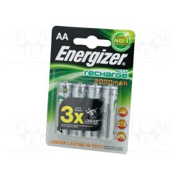 1 set x ENERGIZER - 7638900417012 - Re-battery: Ni-MH, AA, 1.2V, 2000mAh, blister, 4pcs.