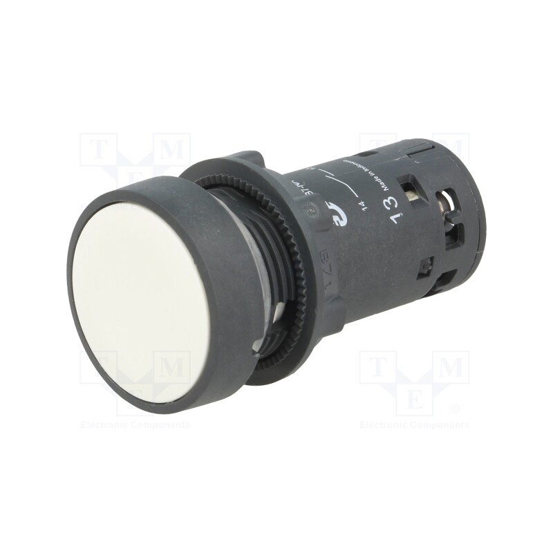 1 pcs x SCHNEIDER ELECTRIC - XB7NA11 - Switch: push-button, 22mm, Stabl.pos: 1, NO, white, none, IP65, flat