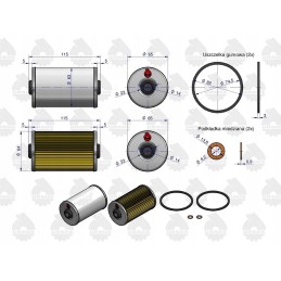 Set of fuel filter inserts c330 c360 original