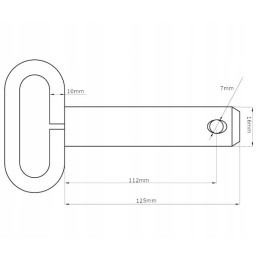Pin with handle and protection 16x112 mm