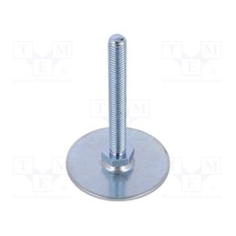 1 pcs x ELESA+GANTER - GN 40-60-M10-80-A0-S - Foot, Base dia: 60mm, M10, steel, Plunger length: 80mm