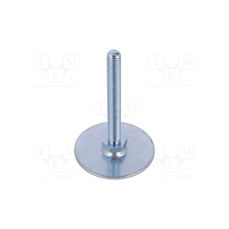 1 pcs x ELESA+GANTER - GN 40-60-M10-80-A0-S - Foot, Base dia: 60mm, M10, steel, Plunger length: 80mm