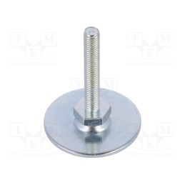 1 pcs x ELESA+GANTER - GN 40-50-M8-50-A0-S - Foot, Base dia: 50mm, M8, steel, Plunger length: 50mm, Plating: zinc