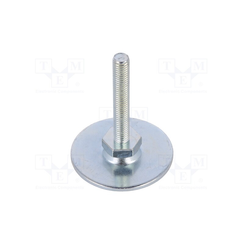 1 pcs x ELESA+GANTER - GN 40-50-M8-50-A0-S - Foot, Base dia: 50mm, M8, steel, Plunger length: 50mm, Plating: zinc