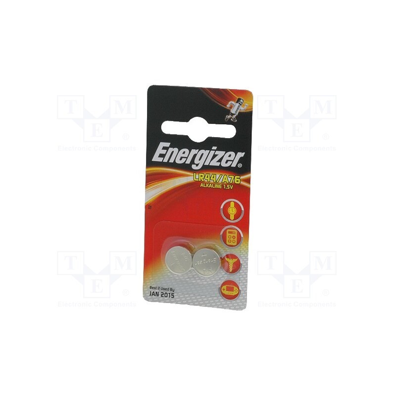 1 set x ENERGIZER - 7638900083071 - Battery: alkaline, 1.5V, LR44,coin,R1154, 150mAh, Ø11.6x5mm, 2pcs.