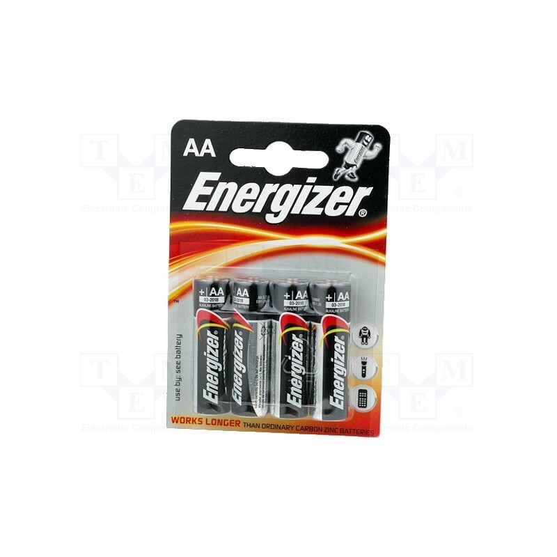 1 set x ENERGIZER - 7638900246599 - Battery: alkaline, 1.5V, AA, non-rechargeable, 4pcs, Base