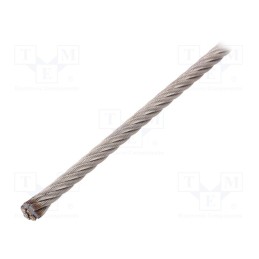 1 pcs x KRAFTBERG - L7X19-F6-A4/10M - Rope, acid resistant steel A4, Ørope: 6mm, L: 10m, 638kg