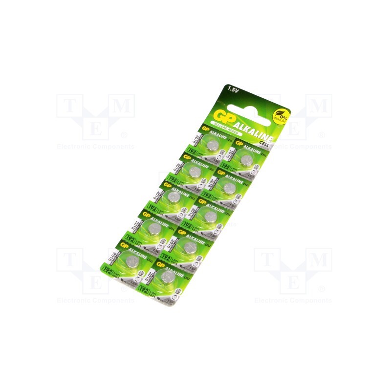 1 set x GP - 192-U10 - Battery: alkaline, 1.5V, LR41,coin,R736, non-rechargeable, 10pcs.