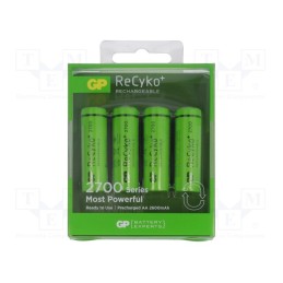 1 set x GP - 270AAHC B4 - Re-battery: Ni-MH, AA, 1.2V, 2600mAh, ReCyko+, Ø14.5x50.5mm, 270mA