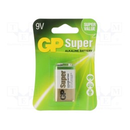 1 set x GP - 1604A-U1 - Battery: alkaline, 1.5V, 6F22, non-rechargeable, 47.5x25.5x16.5mm