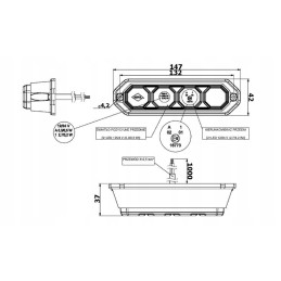 Combined front lamp 4 LED 12v 24v horpol