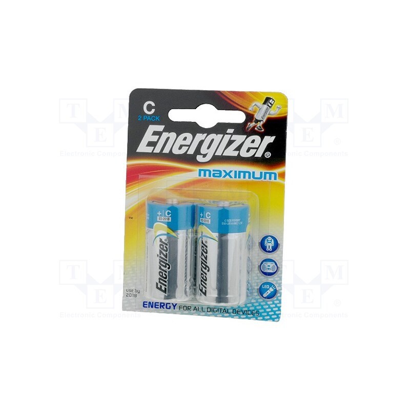 1 set x ENERGIZER - 7638900423334 - Battery: alkaline, 1.5V, C, non-rechargeable, 2pcs, Maximum