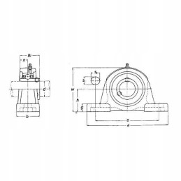 Complete bearing with vertical housing