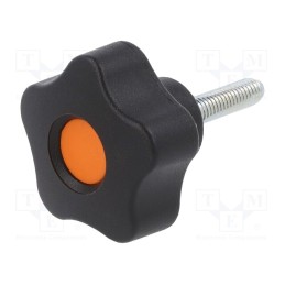 1 pcs x ELESA+GANTER - VCT.32 P-M5X20-C2 - Knob, Ø: 32mm, Ext.thread: M5, 20mm, H: 23mm, technopolymer PP