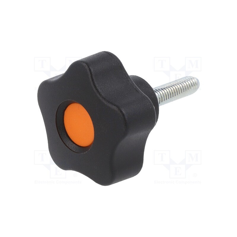 1 pcs x ELESA+GANTER - VCT.32 P-M5X20-C2 - Knob, Ø: 32mm, Ext.thread: M5, 20mm, H: 23mm, technopolymer PP