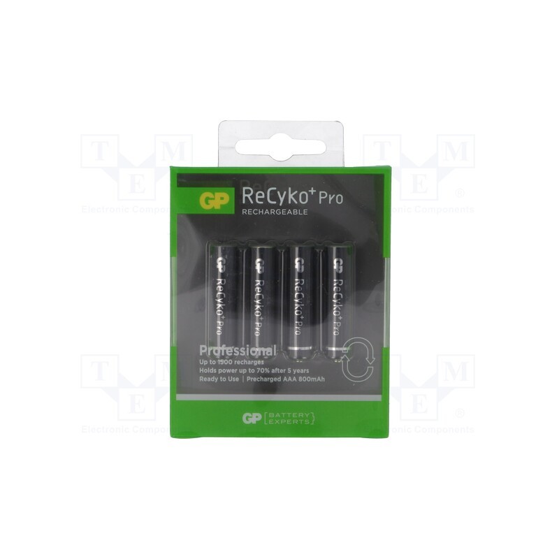 1 set x GP - 85AAAHCBN B4 - Re-battery: Ni-MH, AAA,R3, 1.2V, 800mAh, ReCYKO PRO, Ø10.5x44.5mm