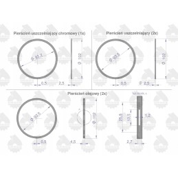 Set of engine piston rings for 1 K11 piston