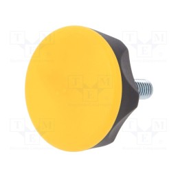 1 pcs x ELESA+GANTER - 222221-C4 - Knob, Ø: 45mm, Ext.thread: M8, 20mm, technopolymer PA, Cap: yellow
