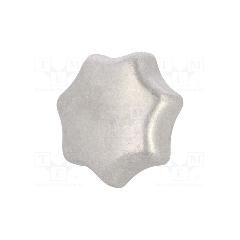 1 pcs x ELESA+GANTER - DIN 6336-AL-63-M12-E-MT - Knob, Ø: 63mm, Int.thread: M12, aluminium, DIN 6336, matt
