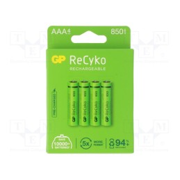 1 set x GP - 85AAAHCE-EB4 - Re-battery: Ni-MH, AAA,R3, 1.2V, 850mAh, ReCyko, blister, Ready2Use