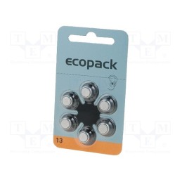 1 set x VARTA MICROBATTERY - 4606 726 406 - Battery: zinc air (ZnO2), 1.4V, AC13,coin,R754, 270mAh, 6pcs.