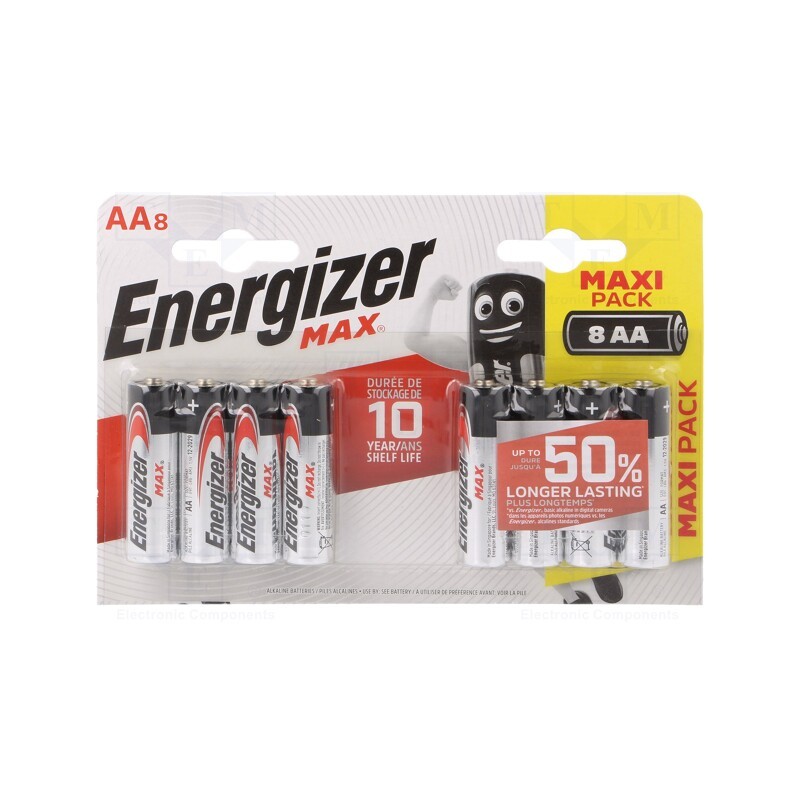 1 set x ENERGIZER - 7638900426618 - Battery: alkaline, 1.5V, AA, non-rechargeable, 8pcs, MAX