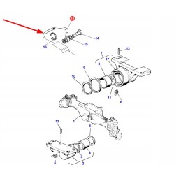 3555649m92 front axle hydraulic hose