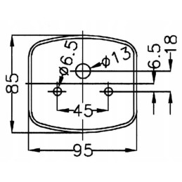 Rear right square combination lamp 12v, orange