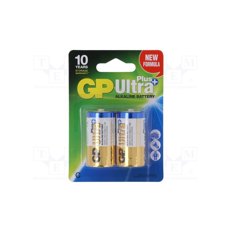 1 set x GP - GP 14AUP - Battery: alkaline, 1.5V, C, non-rechargeable, 2pcs, ULTRA PLUS