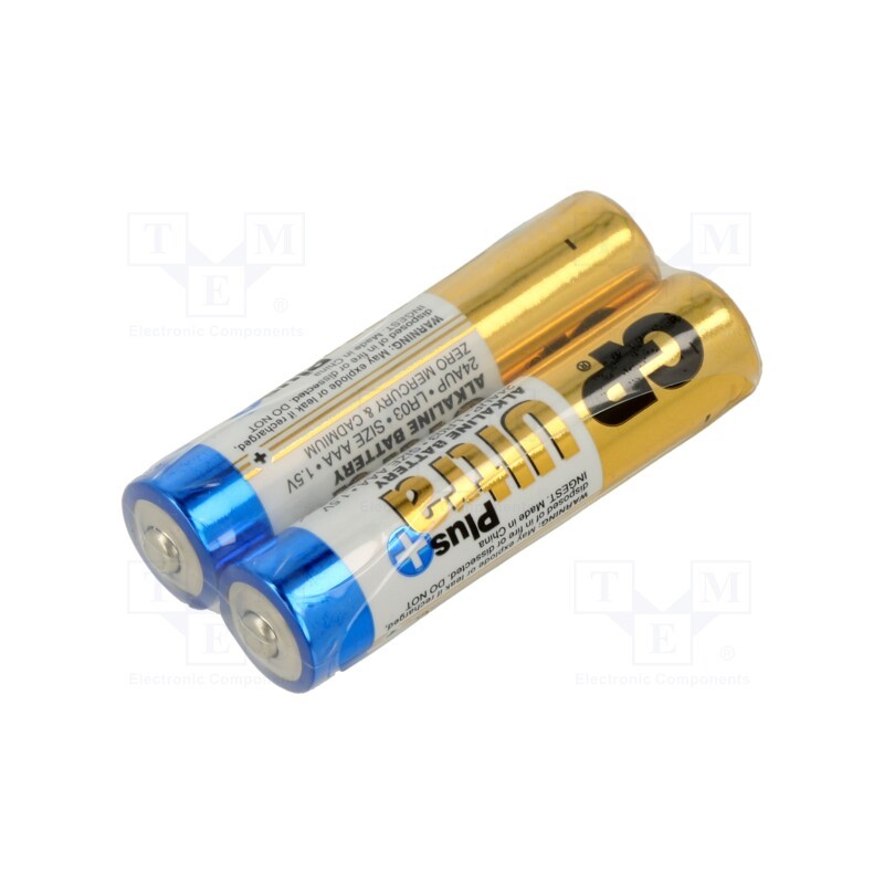 1 set x GP - GP24AUP - Battery: alkaline, 1.5V, AAA,R3, non-rechargeable, 2pcs.