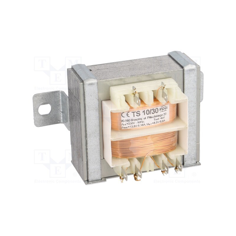 1 pcs x INDEL - TS 10/30 - Transformer: mains, 10VA, 230VAC, 13.8V, 8.5V, 180mA, 600mA, IP00