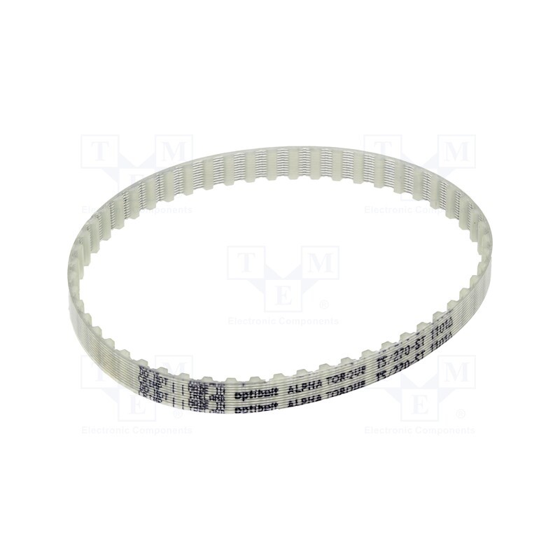 1 pcs x OPTIBELT - T5 270 877ZA - Timing belt, T5, W: 8mm, H: 2.2mm, Lw: 270mm, Tooth height: 1.2mm