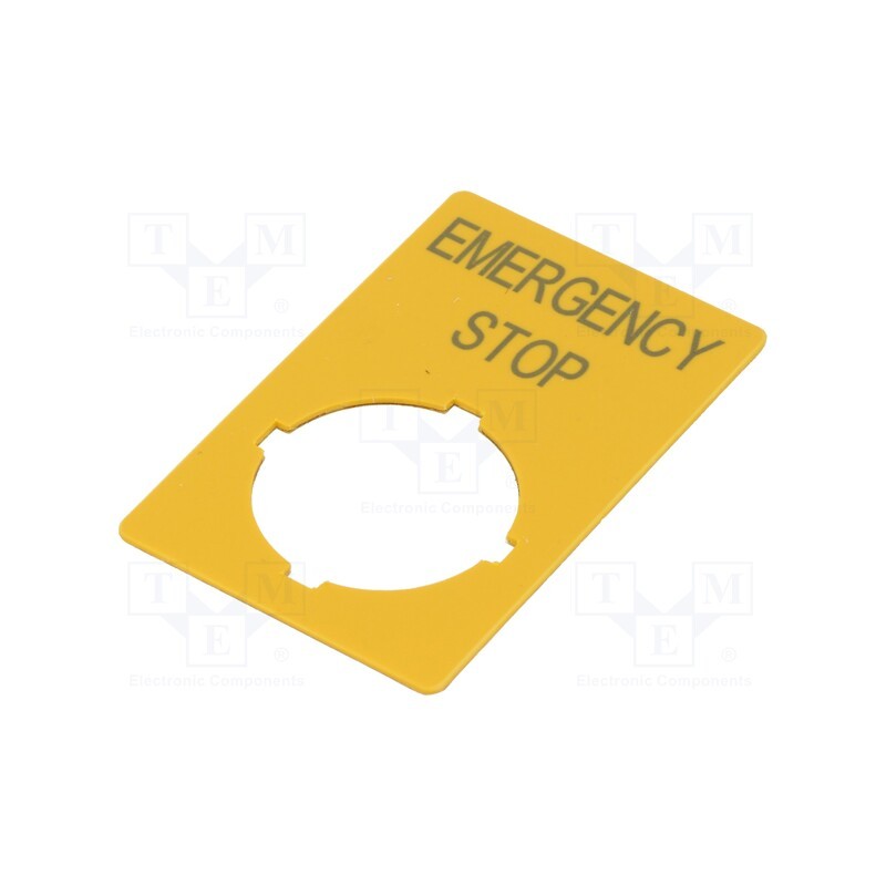 1 pcs x EATON ELECTRIC - M22-XZK-GB99 - Description label, 22mm, RMQ-Titan, yellow, for emergency button