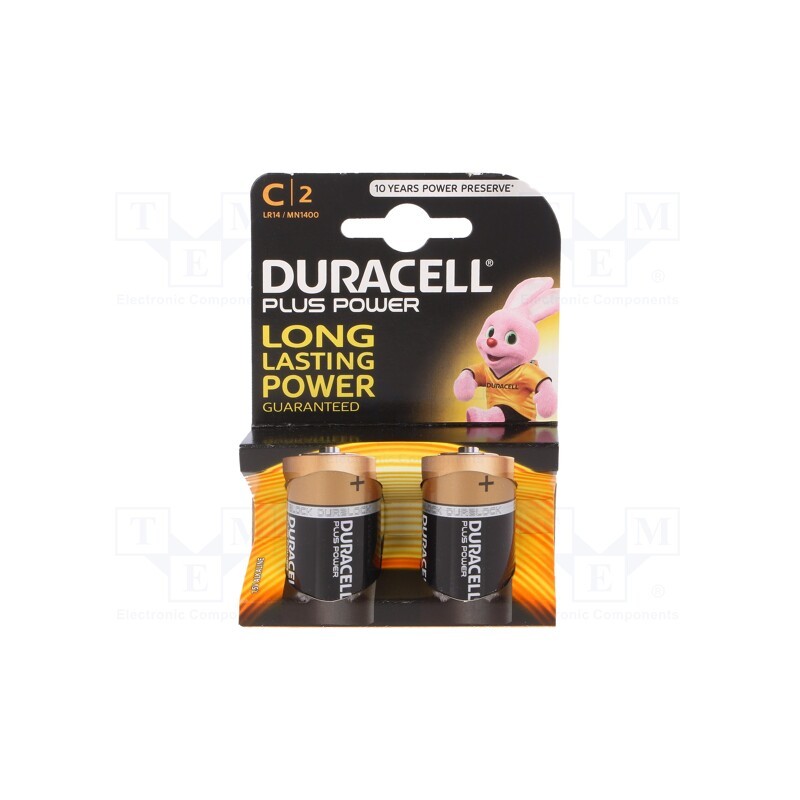 1 set x DURACELL - LR14/C (K2) PLUS POWER - Battery: alkaline, 1.5V, C, non-rechargeable, 2pcs, Plus