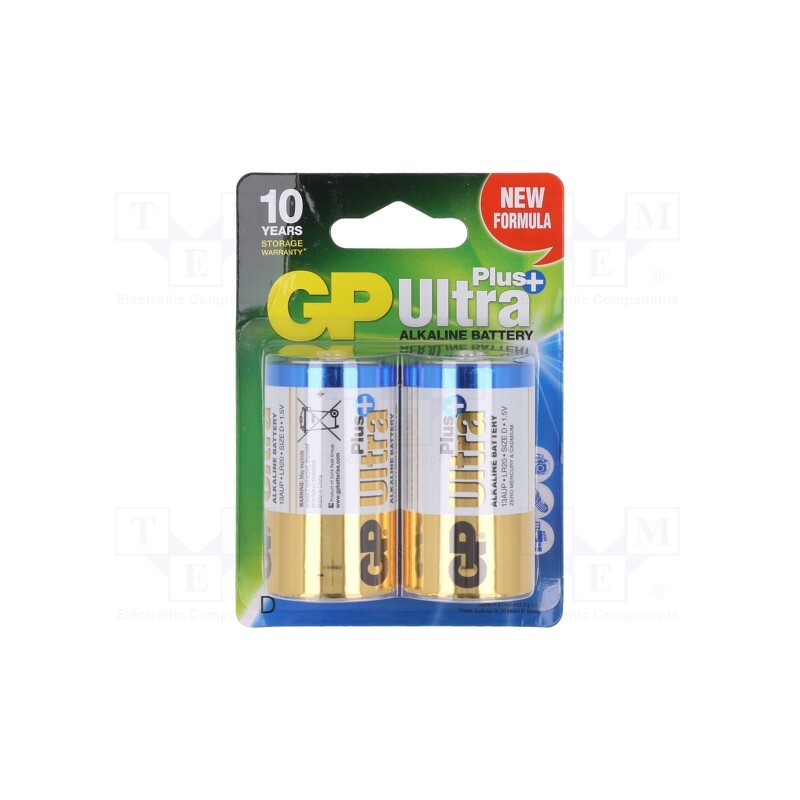 1 set x GP - GP13AUP-2UE2 - Battery: alkaline, 1.5V, D, non-rechargeable, 2pcs, ULTRA PLUS