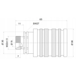 Quick connector pav iso a 1 2 euro socket m22 1 5