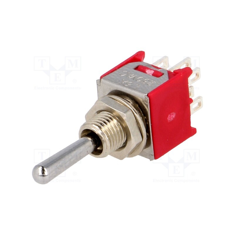 1 pcs x IC SWITCHES - IC2202T1B1M1QE - Switch: toggle, Pos: 3, DP3T, ON-OFF-ON, 3A/125VAC, 3A/28VDC