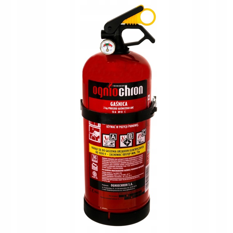 Powder fire extinguisher 2 kg with hanger for tractor combine harvester