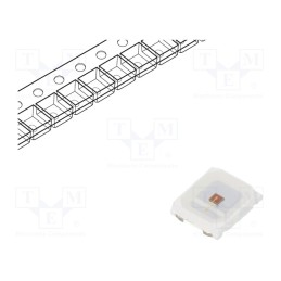 5 pcs x REFOND - RA32E1-RUT-FR - LED, 2835, 120°, flat, 2.8x3.5x0.65mm, Pmax: 300mW, P opt: 71÷112mW