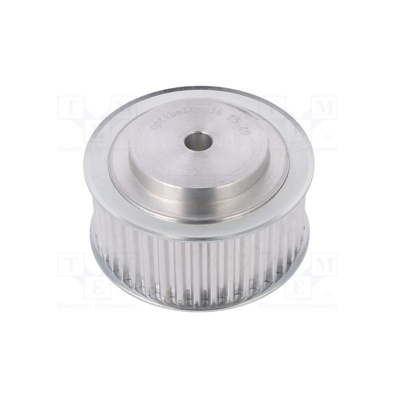 1 pcs x OPTIBELT - 36 T5 40-200ZA - Belt pulley, T5, W: 25mm, whell width: 36mm, Ø: 62.85mm, aluminium