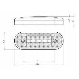 Rectangular LED marker lamp 12 24v 115 3x41 3x2