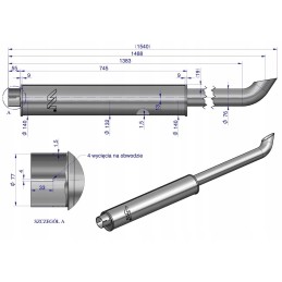 Muffler pipe Renault 7700519115 inox Warynski