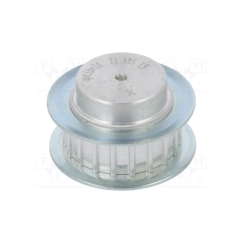 1 pcs x OPTIBELT - 21 AT5 19-200ZA - Belt pulley, AT5, W: 10mm, whell width: 21mm, Ø: 29mm, aluminium
